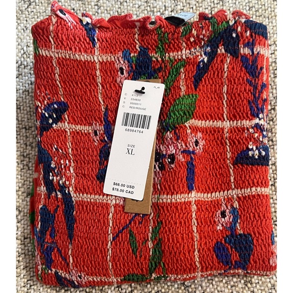 Anthropologie Conditions Apply Katalia Printed Smocked Peplum Tank NWT SZ XL - Picture 8 of 12